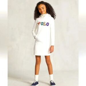 Polo Ralph Lauren Girls Classic Logo Hooded Sweatshirt Dress (8/10)